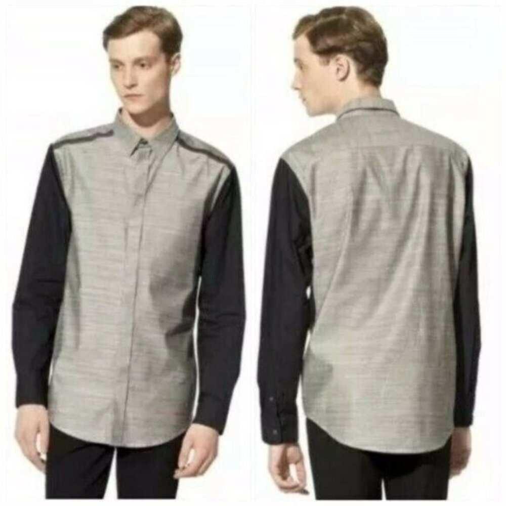 3.1 Phillip Lim for Target Gray Button Down Men's Shirt Long Sleeve Size XXL